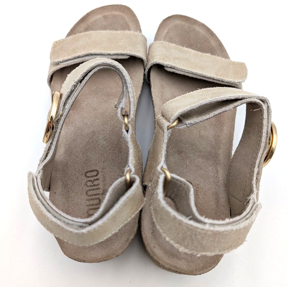 Munro Sintra Hook & Loop Wedge Sandals Women's Size Gold/Tan Size US8M EU38.5 - Picture 7 of 10